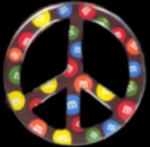 M&M'S CANDY PIN PEACE SIGN PIN